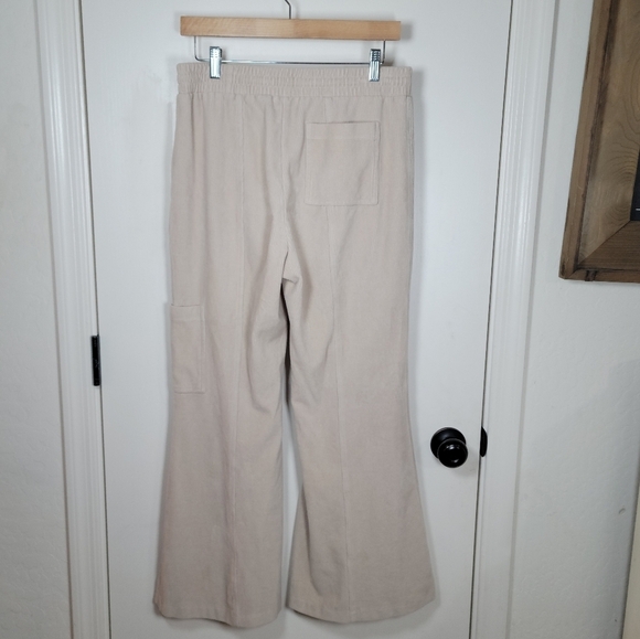 Anthropologie Daily Practice Drawstring Corduroy Wide Leg Slit Pants Size Medium - Picture 6 of 8